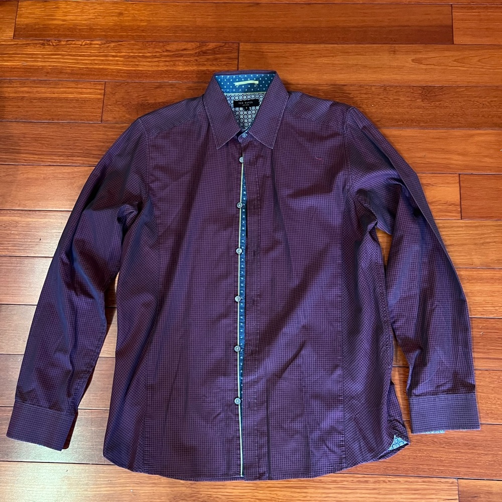 Ted Baker - Dress Shirt - Purple - Size 4